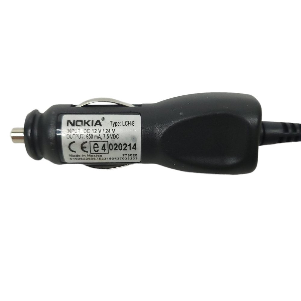 Nokia Travel Car Charger Type LCH-8 Input DC 12V 24V Output 650mA 7.5 VDC